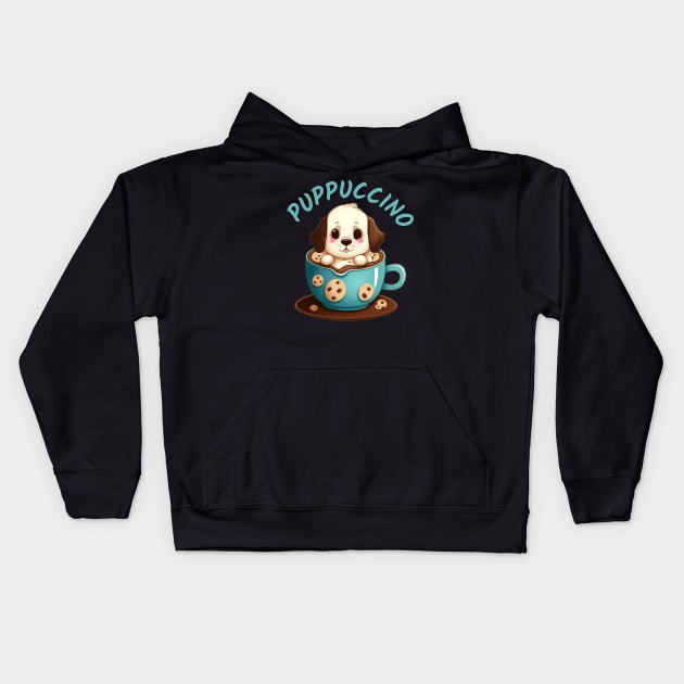 Corgi Puppuccino Kids Hoodie by WoodShop93